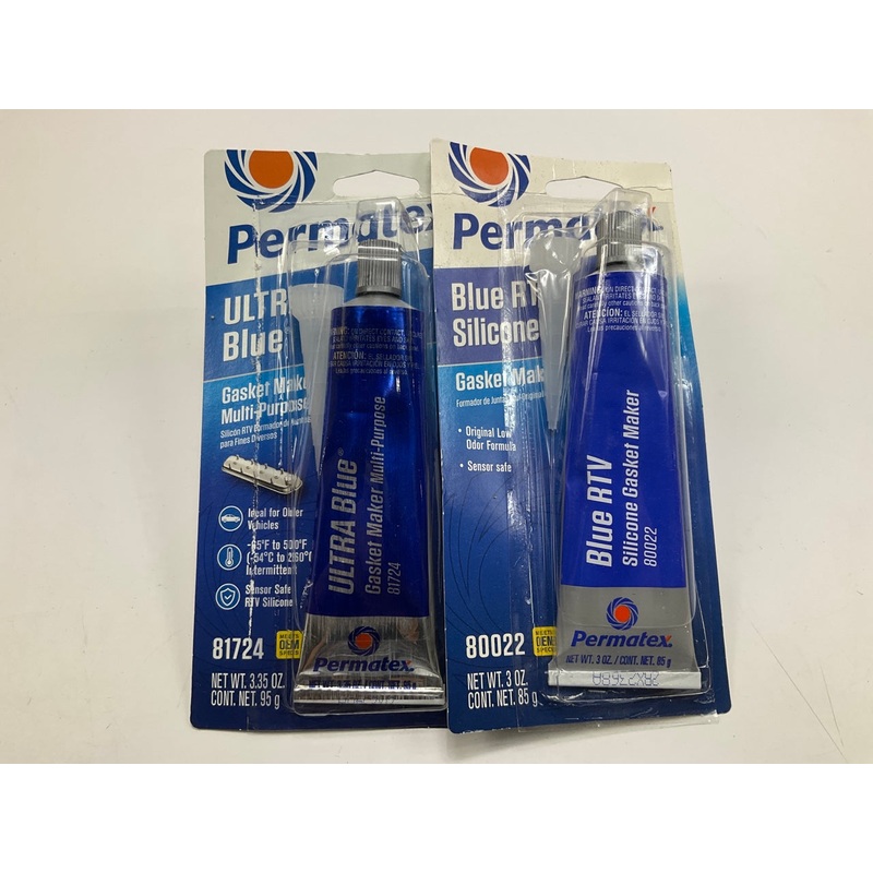 (2) Permatex 81724 Ultra-Blue RTV Silicone Gasket Maker - 3.35oz. Tube