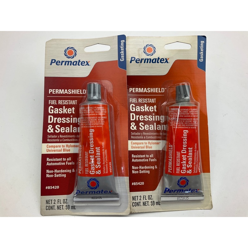 (2) Permatex 85420 Fuel Resistant Gasket Dressing & Flange Sealant 2 OZ
