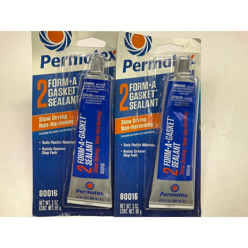 (2) Permatex 80016 Form-A-Gasket Non-Hardening No. 2 Sealant Sellador - 3oz Tube