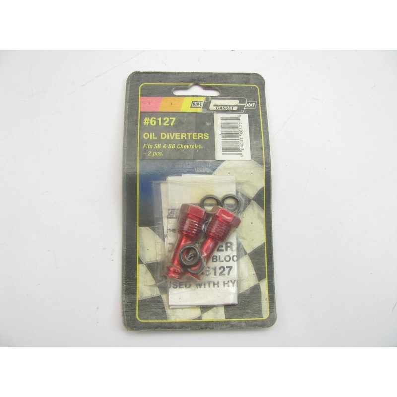 (2) Mr Gasket 6127 Oil Diverters For Chevrolet Small Block And Big Block