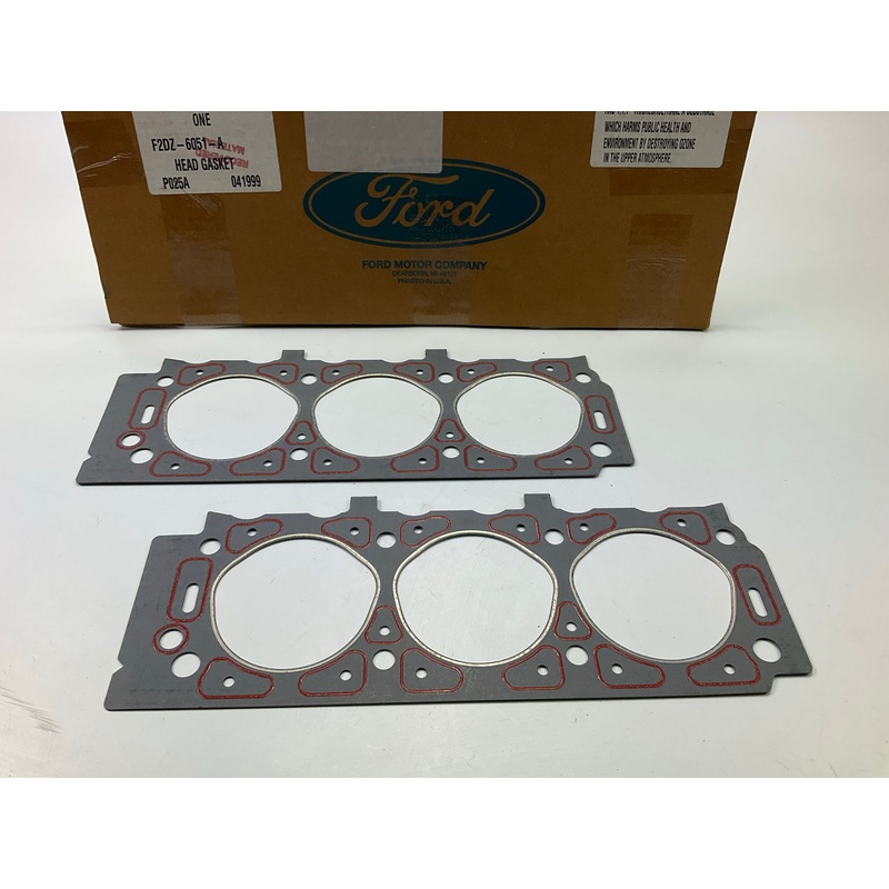 (2) OEM Ford F2DZ-6051-A Cylinder Head Gaskets - 1986-2007 Ford 3.0L OHV VULCAN