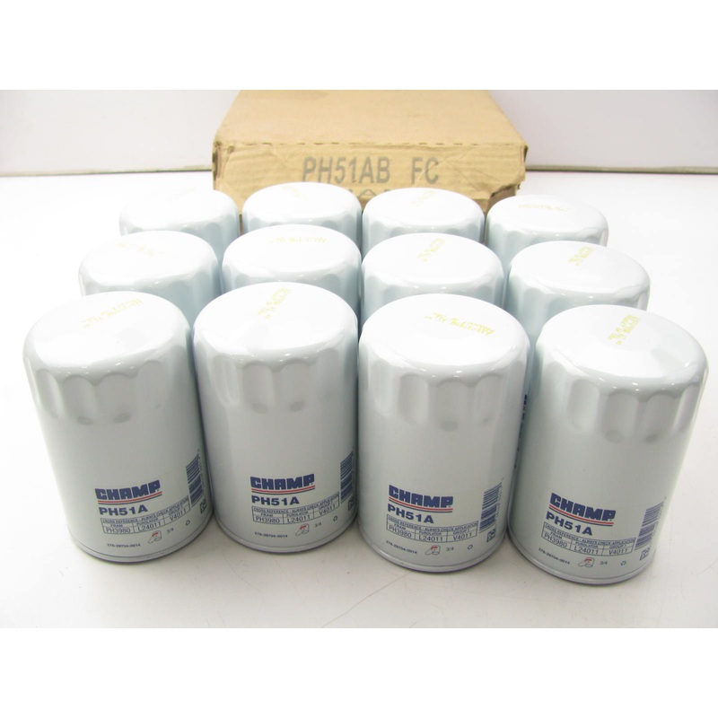 (12) Champ PH51AB Oil Filter Replaces PH3980 51190 L24011 PH51A LF393 LF782