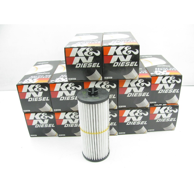 (12) K&N HP-8027 Diesel Engine Oil Filters - 57215 CH9260 84215 P7188 P550761