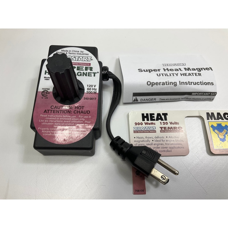 Zerostart 3400017 Portable Electric Heat Magnet Heater - 200 Watts - 120 Volt